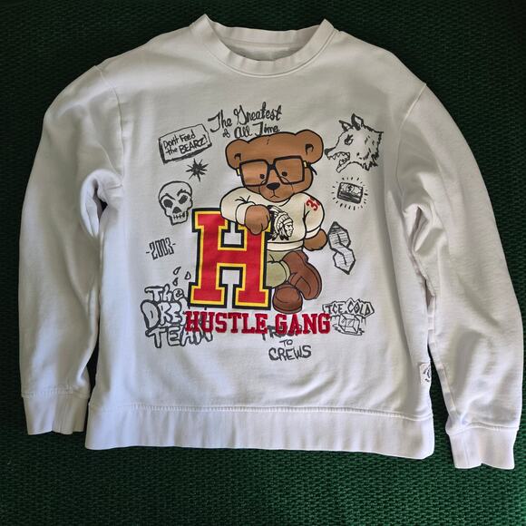 Y2K Hustle Gang Sweatshirt. Y2K. Size XL. White. - Picture 1 of 6